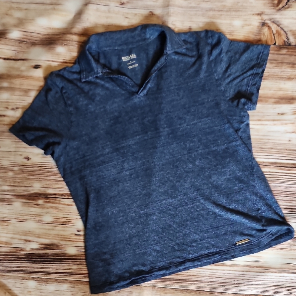Michael Kors Men's Blue Short Sleeve Shirt